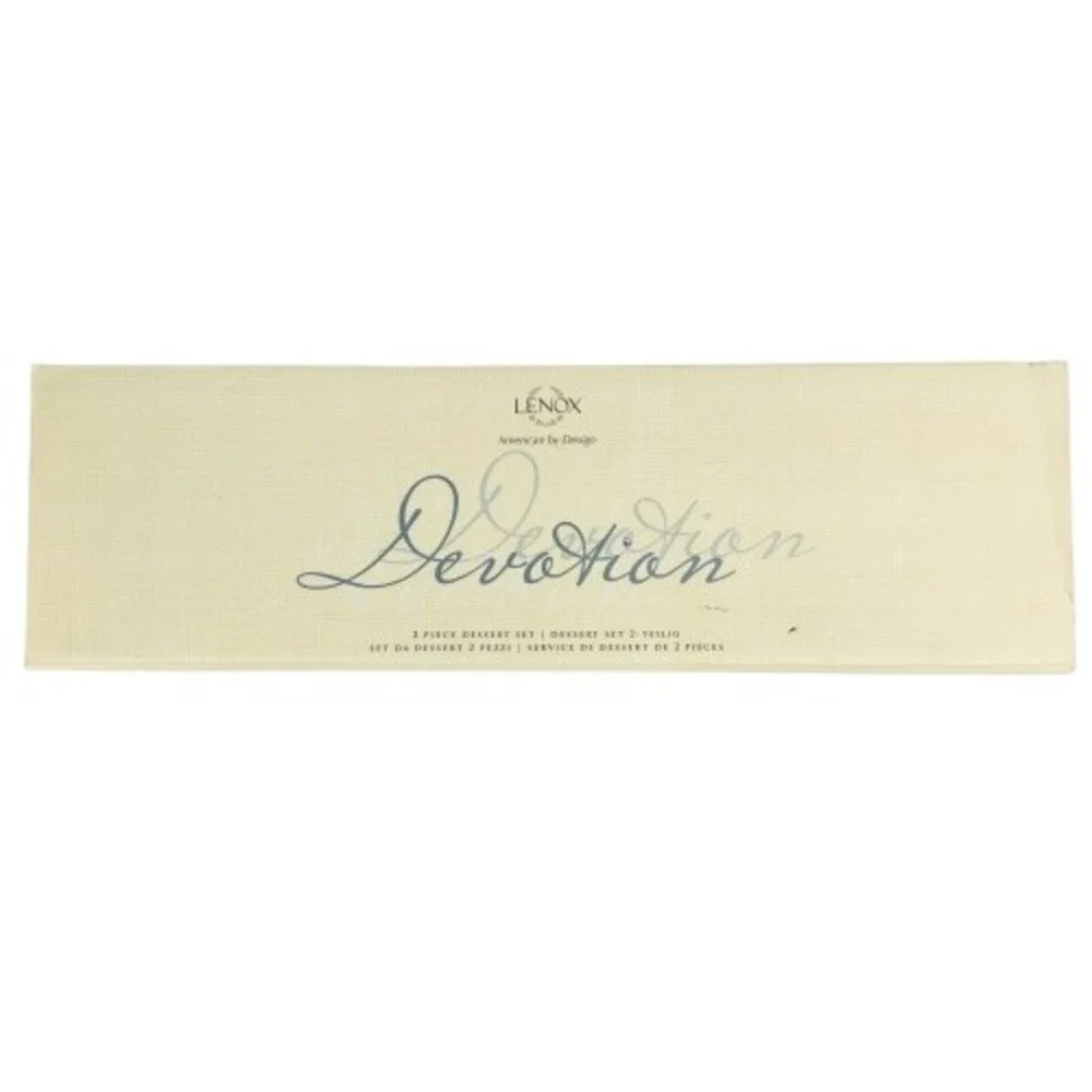 Lenox Devotion 2 Piece Dessert Set Cake Knife & Server Silverplate 825522 Silver